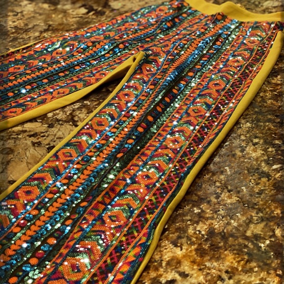 “IT’S A FREAKIN’ FIESTA!” Sequin Wide Leg Flares - Picture 2 of 14